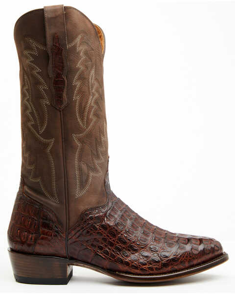 Image #2 - El Dorado Men's Exotic Caiman Western Boots - Medium Toe , Brass, hi-res