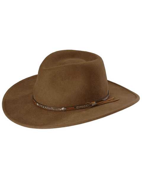 Stetson Men's Mountain Sky Crushable Felt Western Fashion Hat, Acorn, hi-res