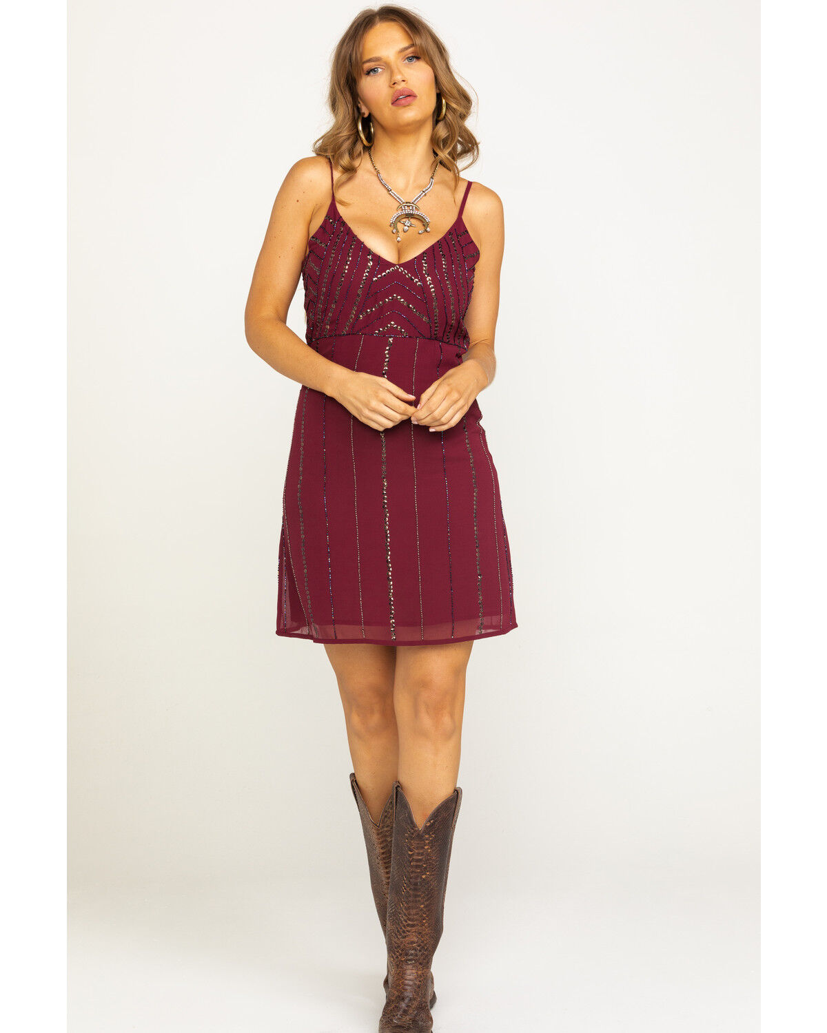 wine sequin dress
