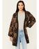 Image #1 - Room 34 Women's Floral Print Jacquard Cardigan, Charcoal, hi-res