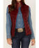 Image #3 - Leatherwear by Scully Women's Quilted Leather Vest, Red, hi-res