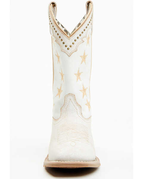 Image #4 - Laredo Women's Early Star 11" Studded Western Performance Boots - Broad Square Toe, White, hi-res