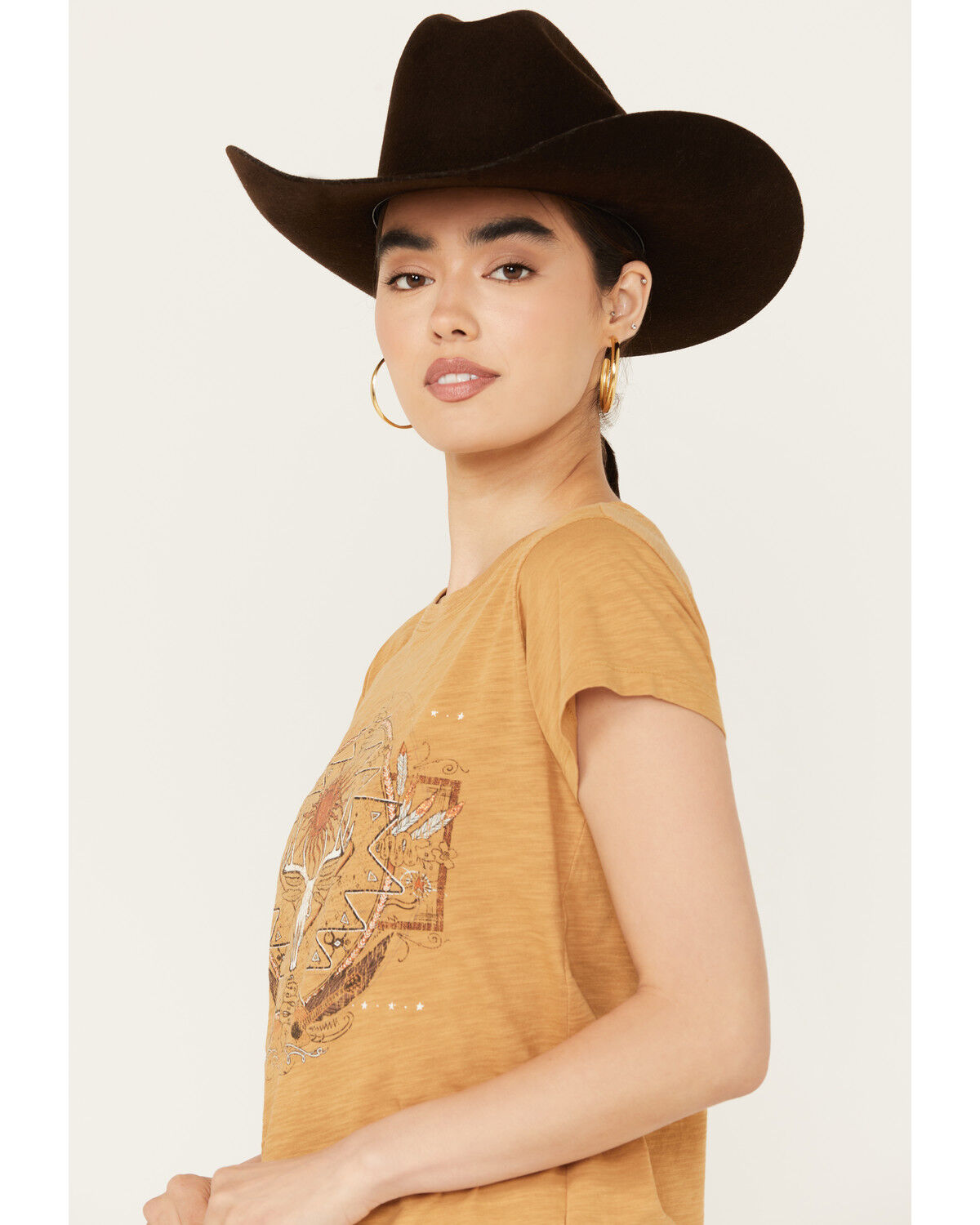 Image #2 - Shyanne Women's Wild West Tee, Coffee, hi-res