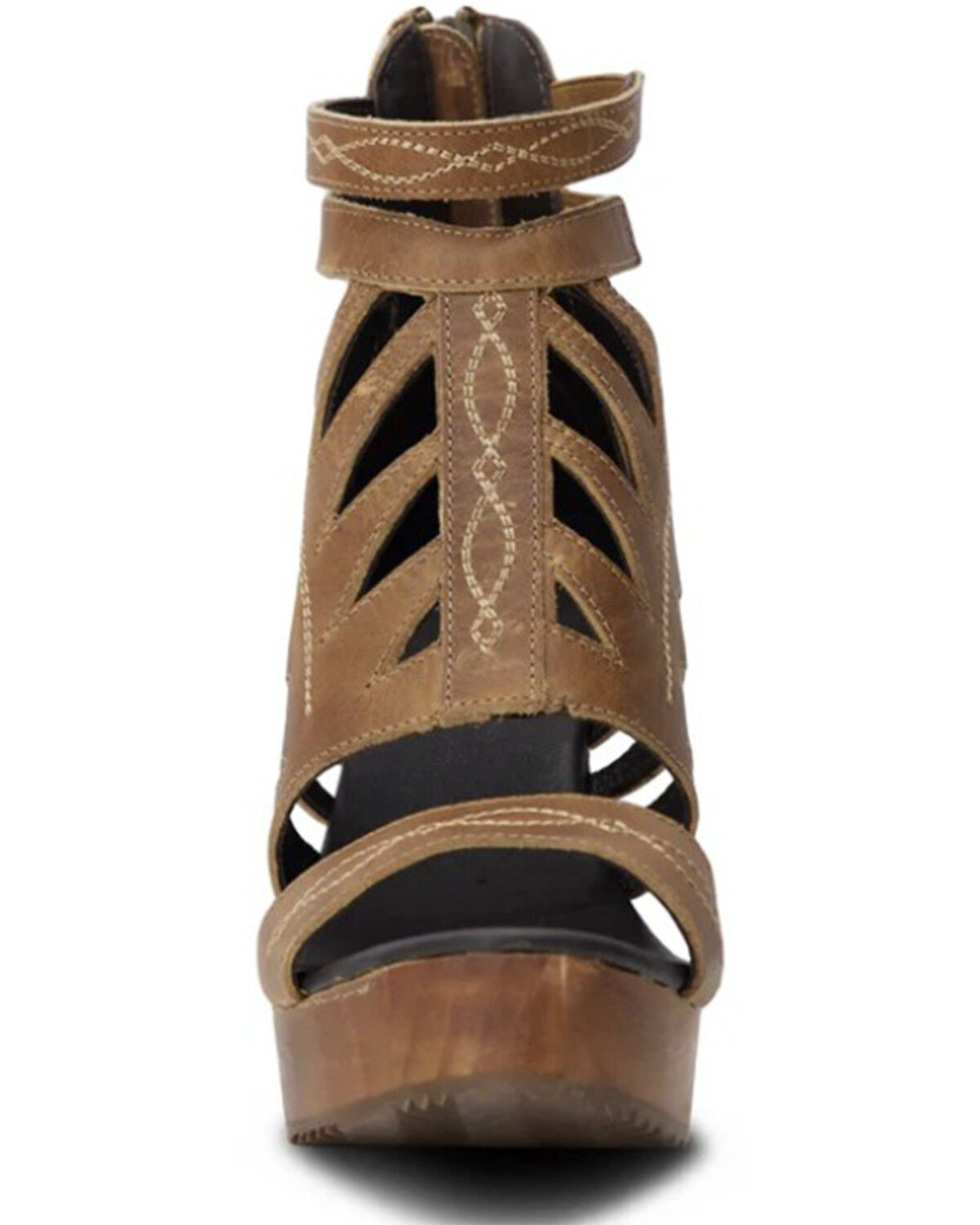 Image #4 - Lane Women's Becca Wedge Sandals, Brown, hi-res