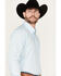Image #2 - Cinch Men's Geo Print Long Sleeve Button-Down Western Shirt, Light Blue, hi-res