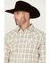 Image #2 - Cody James Men's Declaration Plaid Print Long Sleeve Snap Western Shirt, Cream, hi-res