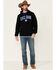 Cinch Men's Solid Black Logo Brand Hooded Sweatshirt , Black, hi-res