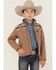 Image #1 - Rodeo Clothing Boys' Southwestern Print Softshell Jacket, Tan, hi-res