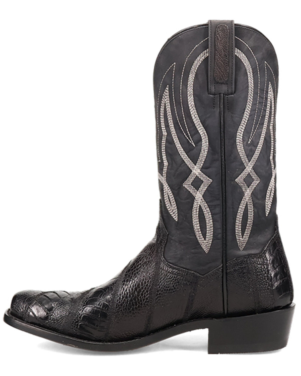 Image #3 - Dan Post Men's Exotic Ostrich Leg Western Boots - Square Toe, Black, hi-res