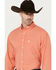 Cinch Men's Solid Long Sleeve ARENAFLEX Button-Down Western Shirt, Coral, hi-res