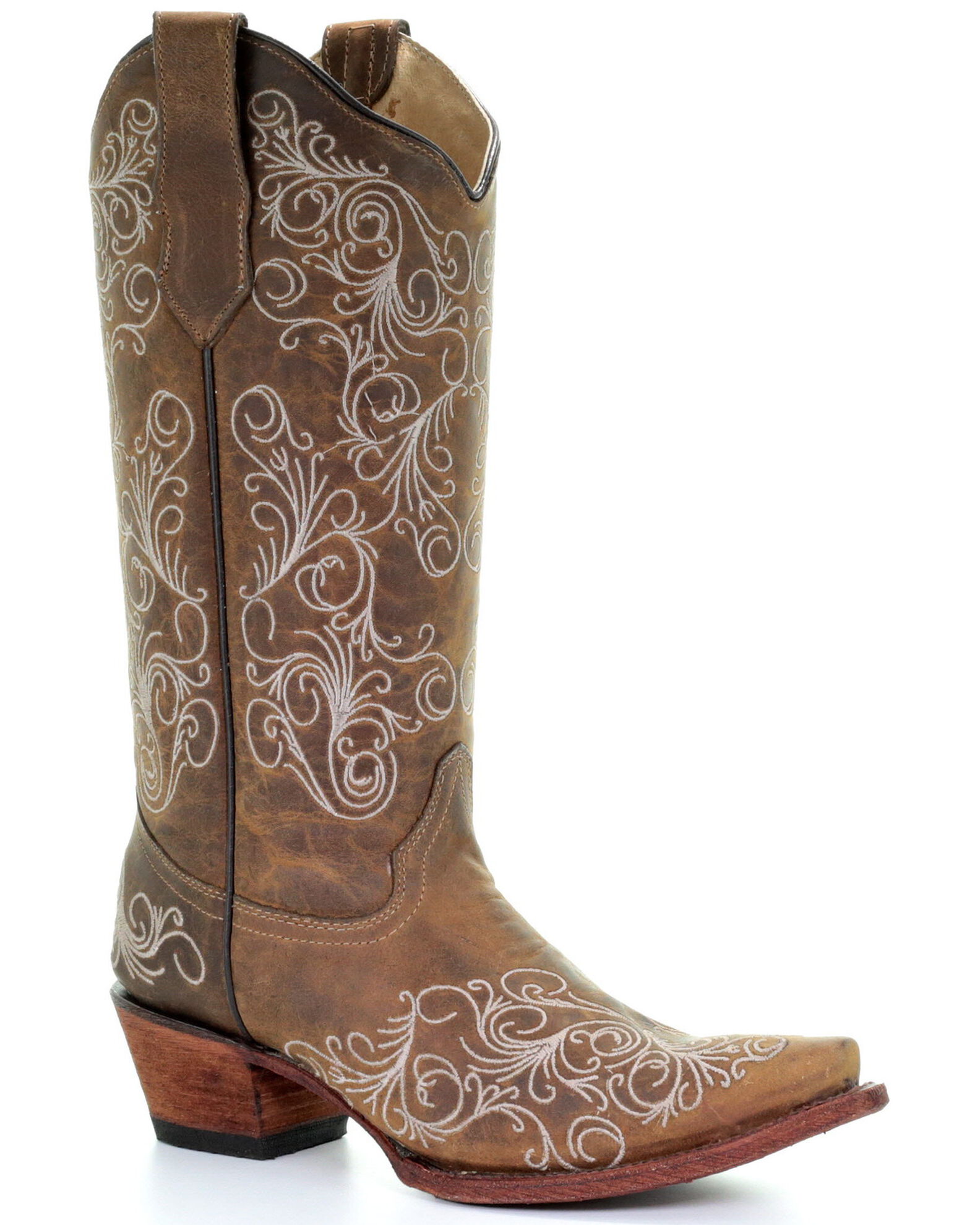 Circle G Women s Scrolling Embroidery Western Boots Snip Toe Sheplers