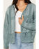 Image #3 - Miss Me Women's Crochet Faux Suede Jacket, Blue, hi-res