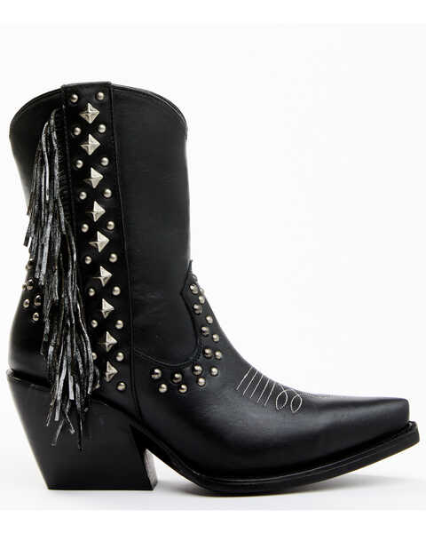 Image #2 - Idyllwind Women's Studded Fringe Day Trip Western Boots - Snip Toe, Black, hi-res