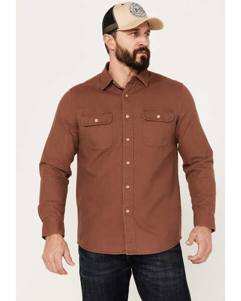 Image #1 - Pendleton Men's Beach Shack Solid Long Sleeve Button-Down Western Shirt, Rust Copper, hi-res