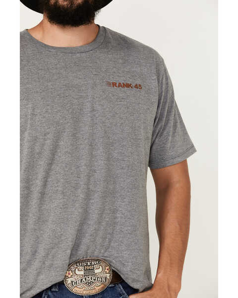 Image #3 - RANK 45® Men's Buck Off Short Sleeve Graphic T-Shirt , Heather Grey, hi-res