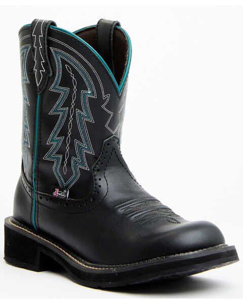 Justin Women's Lyla Western Boots - Round Toe, Black, hi-res