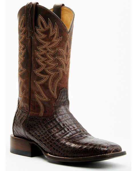 Cody James Men's Exotic Caiman Belly Western Boots - Broad Square Toe, Brown, hi-res