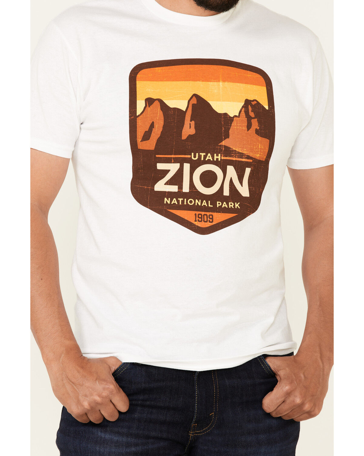 Image #3 - National Park Foundation Men's Yellow Cloud Zion Graphic Short Sleeve T-Shirt, Multi, hi-res