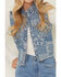 Image #3 - Wrangler Retro Women's Bandana Print Cropped Sleeveless Snap Western Shirt, Blue, hi-res