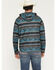 Image #4 - Rock & Roll Denim Men's Southwestern Striped Print Stretch Hooded Sweatshirt, Teal, hi-res