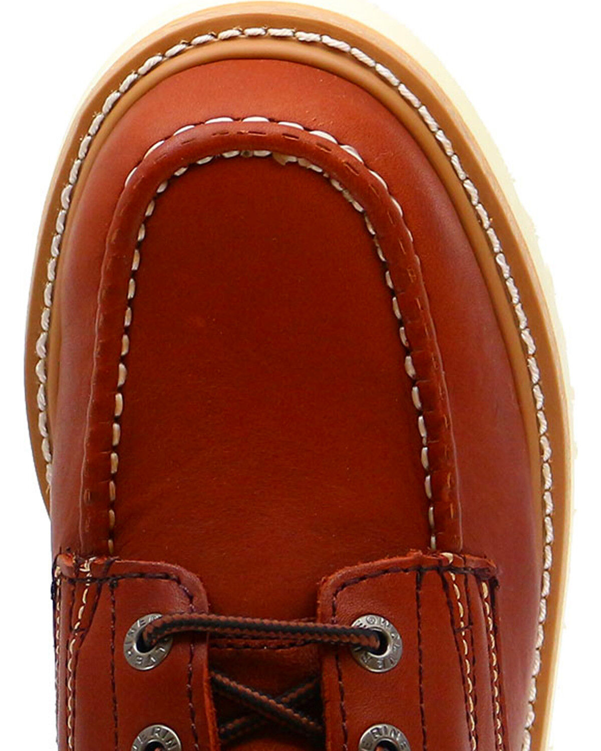 Image #6 - Wolverine Men's Wedge Sole Lace-Up Leather Work Boots - Moc Toe, Rust Copper, hi-res