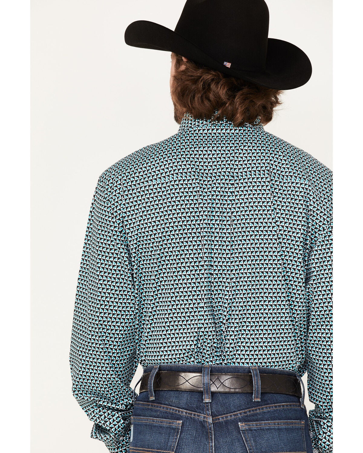 Image #4 - RANK 45&reg; Men's Colt Geo Print Long Sleeve Button-Down Western Shirt, White, hi-res