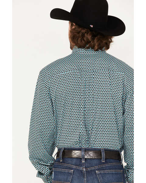 Image #4 - RANK 45® Men's Colt Geo Print Long Sleeve Button-Down Western Shirt , White, hi-res