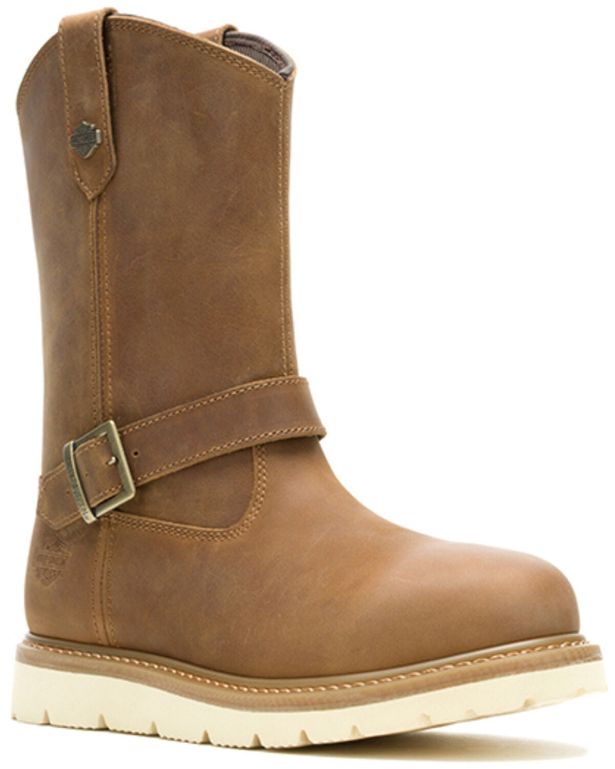 Harley Davidson Men's Bryson Pull-On Motorcycle Boots - Round Toe, Brown, hi-res