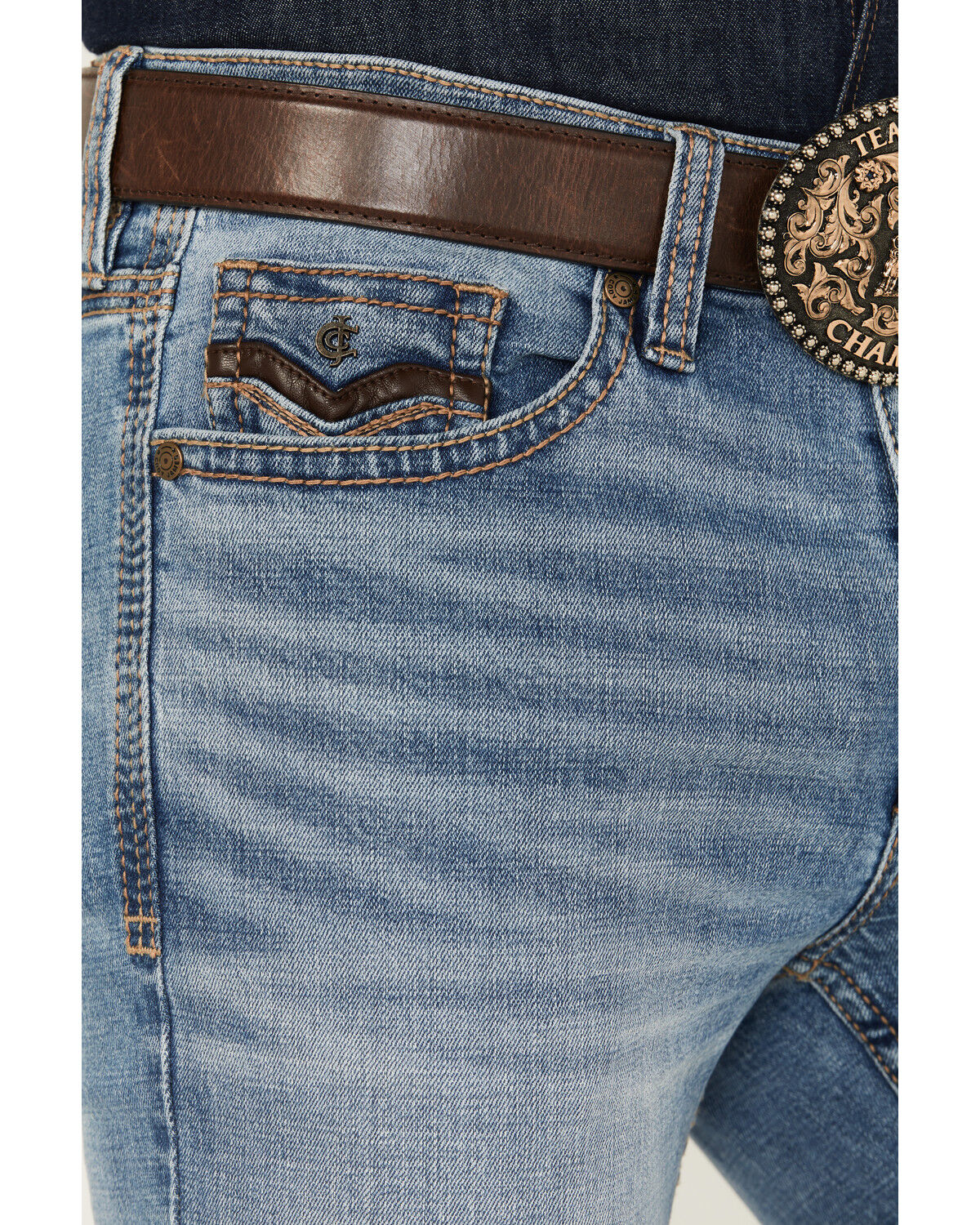 Image #2 - Cody James Men's Highland Wash Wyatt Slim Bootcut Stretch Denim Jeans, Light Wash, hi-res