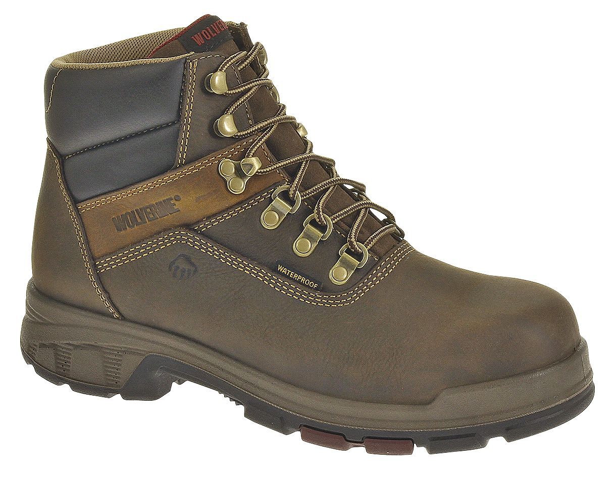 Wolverine Men's Cabor 6" Waterproof Work Boots - Composite Toe, Coffee, hi-res