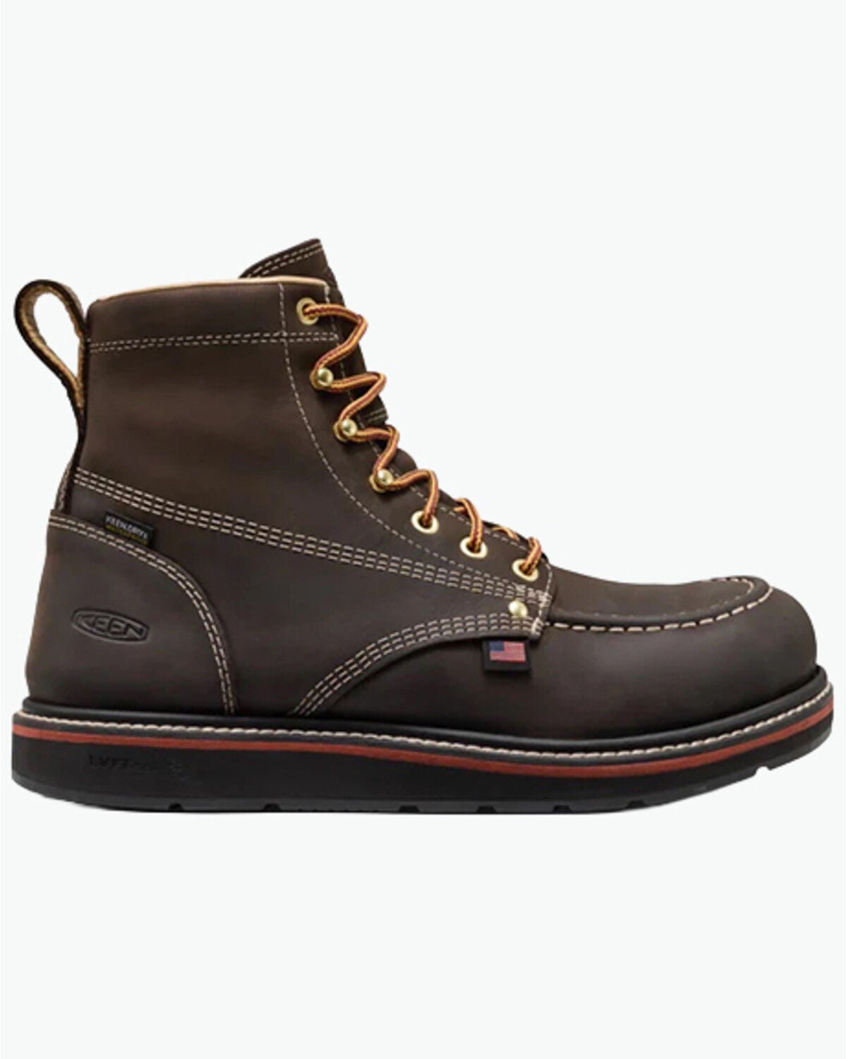 Keen Men's 6" Liberty Waterproof Work Boots - Carbon Toe, Black/brown, hi-res