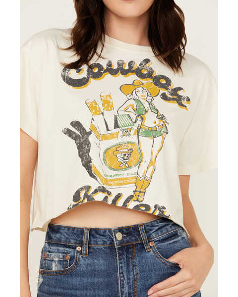 Image #3 - Country Deep Women's Cowboy Killer Short Sleeve Cropped Graphic Tee, Cream, hi-res