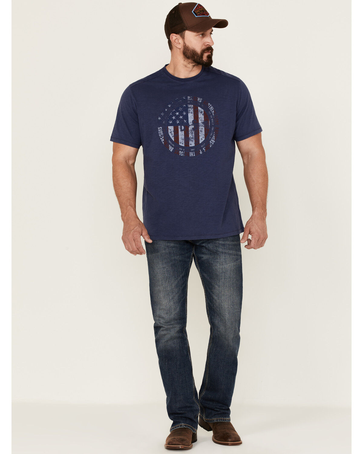 Image #2 - Brothers and Sons Men's Badge Slub Graphic Short Sleeve T-Shirt, Navy, hi-res