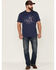 Image #2 - Brothers and Sons Men's Badge Slub Graphic Short Sleeve T-Shirt, Navy, hi-res