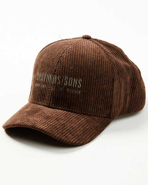 Brothers and Sons Men's Solid Corduroy Ball Cap, Brown, hi-res