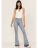 Rock & Roll Denim Women's Light Wash High Rise Flare Jeans, Light Wash, hi-res
