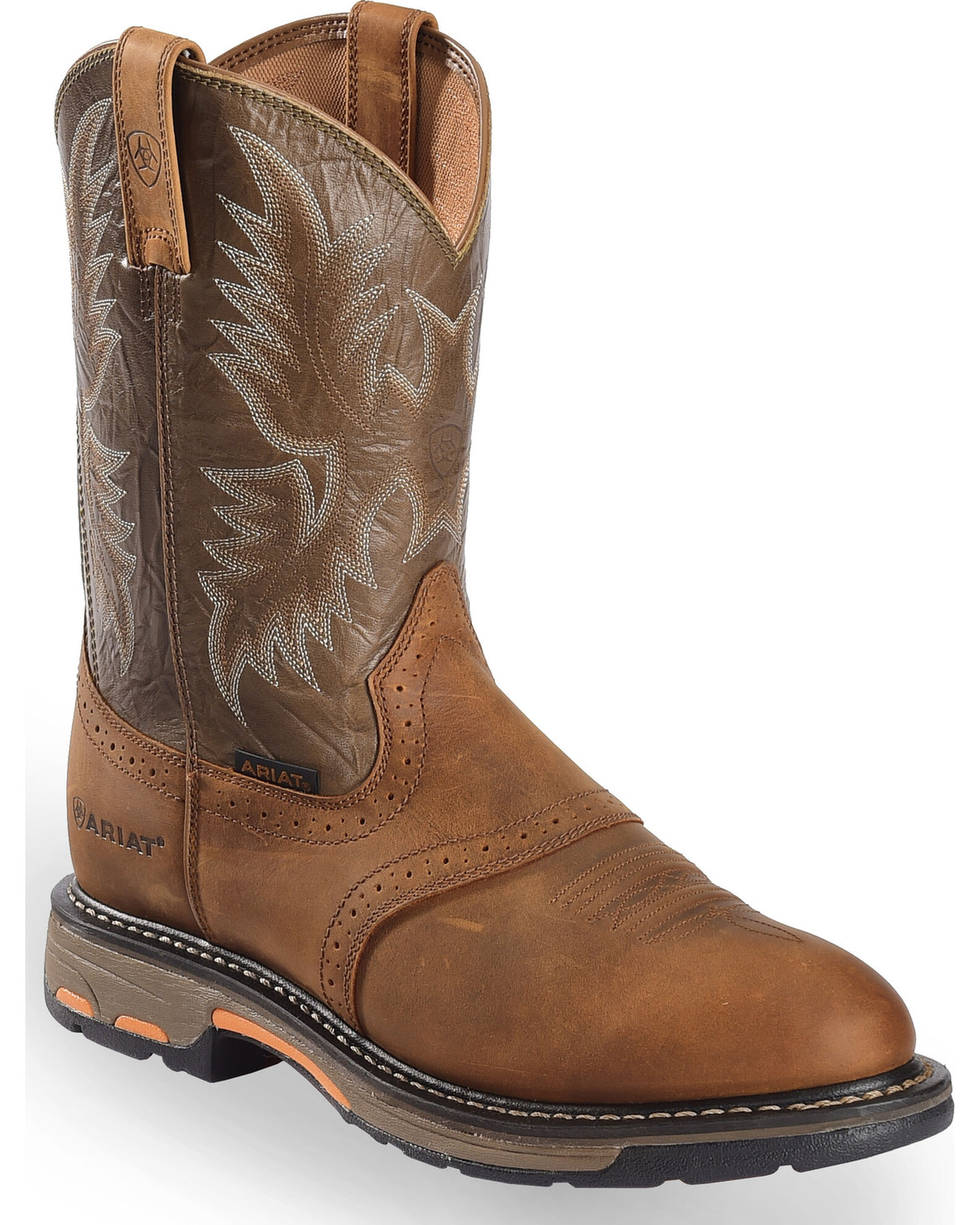 Image #1 - Ariat Men's WorkHog® Pull On Work Boots - Soft Toe, Bark, hi-res
