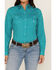 Roper Women's Geo Print Long Sleeve Snap Western Shirt, Blue, hi-res