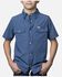 Image #1 - Ferrell Boys' Core Tek Solid Short Sleeve Pearl Snap Performance Western Shirt, Blue, hi-res