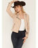 Image #1 - Mauritius Leather Women's Misty Star Leather Jacket, Cream, hi-res