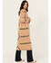 Image #1 - Ariat Women's Southwestern Geo Print Duster Sweater, Tan, hi-res