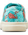 Image #3 - Ariat Girls' Flamingo Print Hilo Casual Shoes - Moc Toe , Blue, hi-res