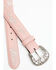 Image #2 - Shyanne Women's Embroidered Floral Rhinestone Western Belt, Light Pink, hi-res