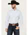 Image #1 - Ely Walker Men's Paisley Print Long Sleeve Snap Western Shirt, Light Blue, hi-res