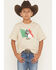 Image #1 - Cowboy Hardware Boys' Bullrider Mexican Flag Short Sleeve Graphic T-Shirt, Sand, hi-res