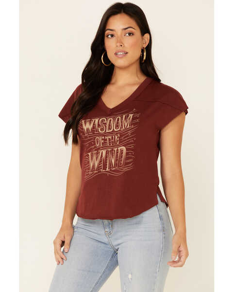 Image #1 - Shyanne Women's Wisdom Of The Wind Graphic Short Sleeve Tee , Chocolate, hi-res