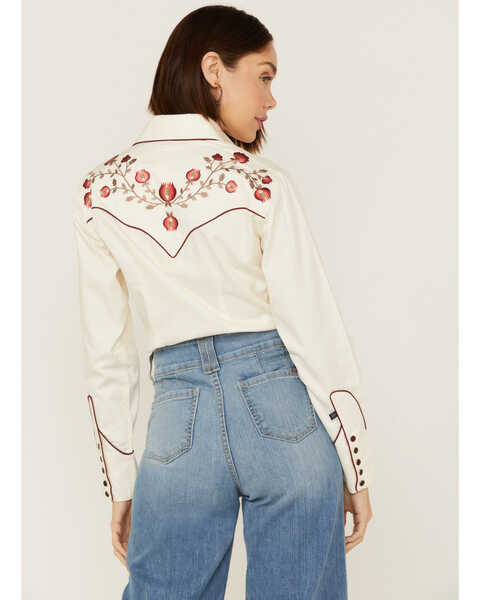 Image #3 - Rockmount Ranchwear Women's Vintage Thistle Floral Embroidery Pearl Snap Western Shirt, , hi-res