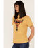 Image #2 - Wrangler Women's Desert Sunsert Steer Head Graphic Tee, Mustard, hi-res