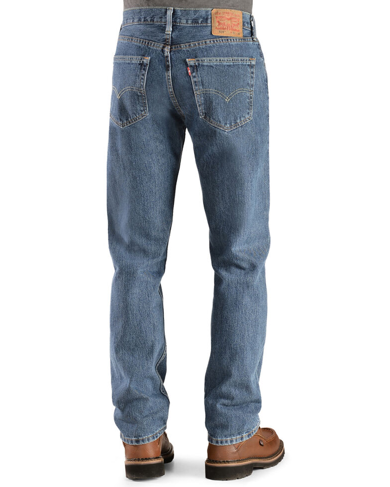 Levi's Men's 505 Prewashed Regular Straight Leg Jeans, Stonewash, hi-res