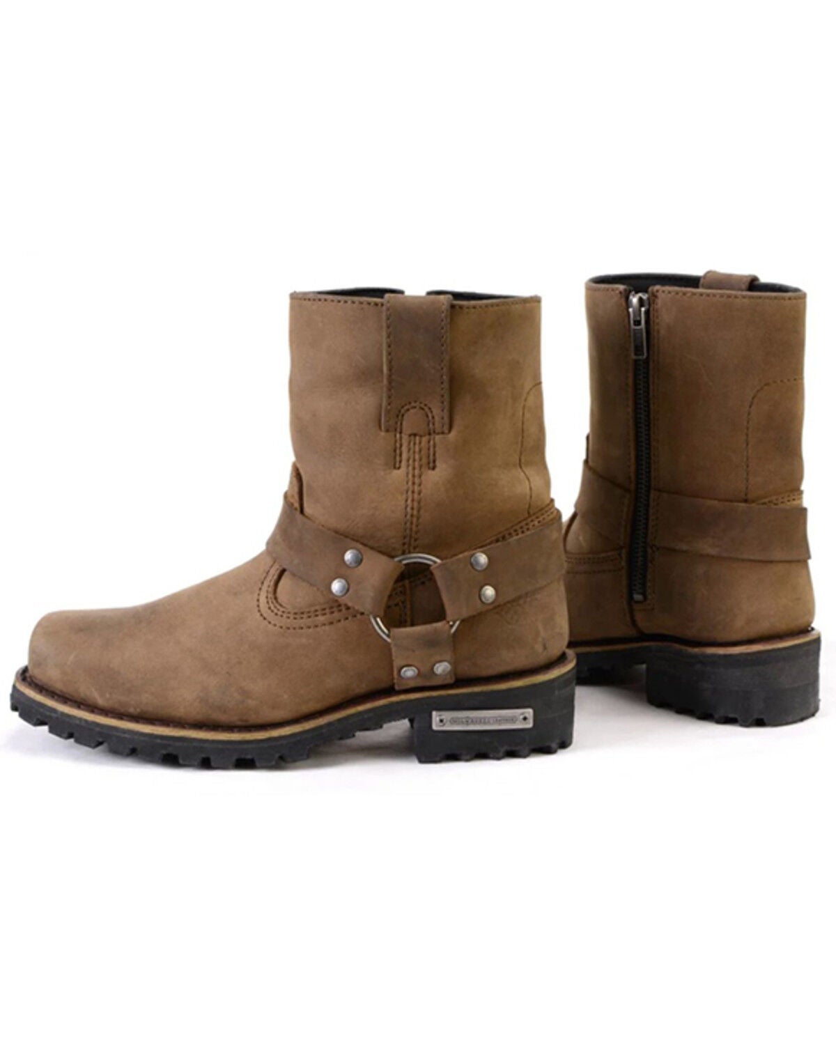 Image #3 - Milwaukee Leather Women's 7" Harness Motorcycle Boots - Square Toe, Brown, hi-res